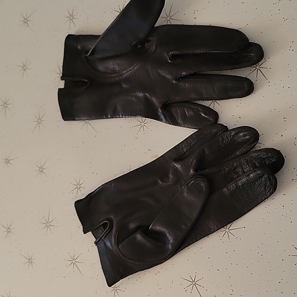 Brown leather gloves - Picture 2 of 5